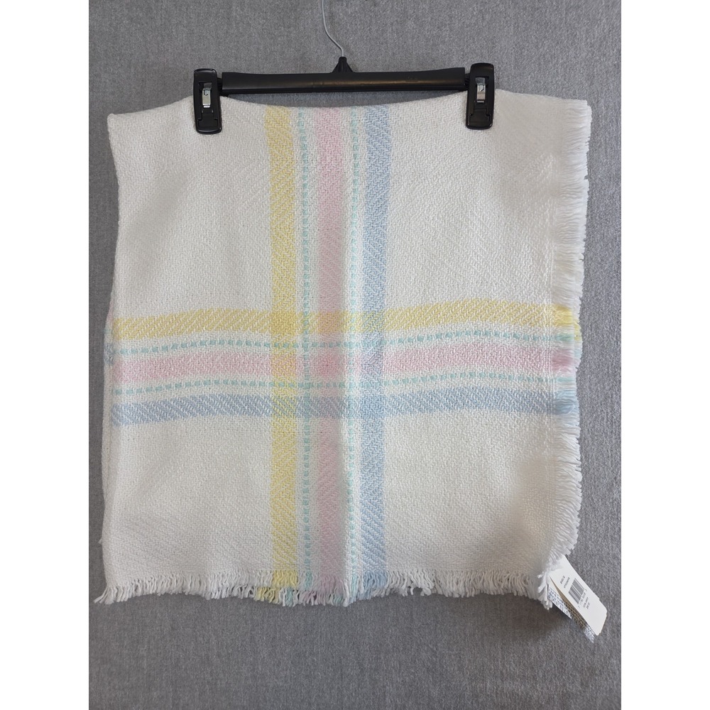 Churchill Weavers Handwoven USA Pastel Baby Blanket 35x35 Saks 5th Ave NEW